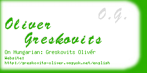 oliver greskovits business card